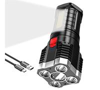 Tumotsit Torcia ricaricabile, torcia a LED super luminosa impermeabile con luce da lavoro COB e 3 modalità di illuminazione Torcia frontale, batteria a lunga durata, torce ad alto lumen ricaricabili