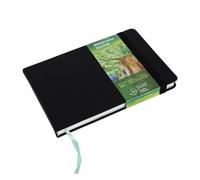 tumuarta Blocco da disegno ad acquerello, 300 g, 25% cotone, 14 x 21 cm, 24 fogli, 48 pagine, senza acidi, per acquerelli, colori assortiti (nero, 21 x 14 cm)