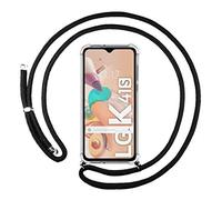 Tumundosmartphone Cover Ciondolo Trasparente per LG K41s con Cordino - Nero
