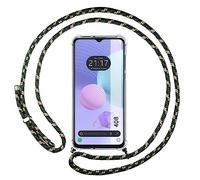 Tumundosmartphone Cover Ciondolo Trasparente per Tcl 408 Con Cordino Verde/Dorato
