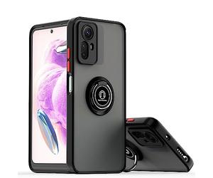 Tumundosmartphone Cover Mate Con Bordo Nero E Anello Ruotabile 360 per Xiaomi Redmi Note 12S