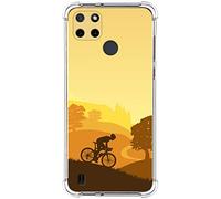 Tumundosmartphone Cover Silicone Anti Colpi per Realme C21Y/C25Y Disegno Ciclista Disegni