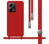 Tumundosmartphone Cover Silicone Liquido Con Cordino per Xiaomi Redmi Note 12 Pro + Plus 5G Colore Rossa