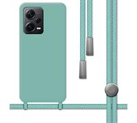 Tumundosmartphone Cover Silicone Liquido Con Cordino per Xiaomi Redmi Note 12 Pro + Plus 5G Colore Verde
