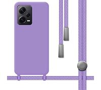 Tumundosmartphone Cover Silicone Liquido Con Cordino per Xiaomi Redmi Note 12 Pro + Plus 5G Colore Viola