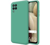 Tumundosmartphone Cover Silicone Liquido Ultra Morbida per Samsung Galaxy A12 Colore - Verde