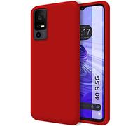 Tumundosmartphone Cover Silicone Liquido Ultra Morbida per Tcl 40 R 5G Colore Rossa