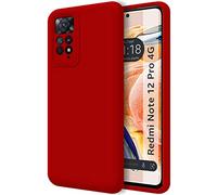 Tumundosmartphone Cover Silicone Liquido Ultra Morbida per Xiaomi Redmi Note 12 Pro 4G Colore Rossa