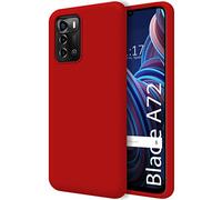 Tumundosmartphone Cover Silicone Liquido Ultra Morbida per ZTE Blade A72 Colore Rossa