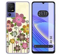 Tumundosmartphone Cover Silicone per Tcl 40 Se Disegno Primavera IN Fiore Disegni