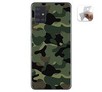 Tumundosmartphone Cover TPU Gel per Samsung Galaxy A51 Disegno Disegni - Mimetico
