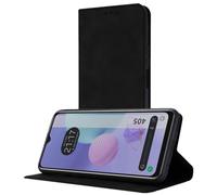 Tumundosmartphone Custodia a libro in ecopelle con porta carte di credito per TCL 405 colore nero pelle sintetica