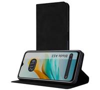 Tumundosmartphone Custodia a libro in ecopelle con porta carte per Zte Blade A53, colore nero