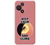 Tumundosmartphone Custodia in silicone liquido rosa per TCL 60 5G design donna arrampicata disegni