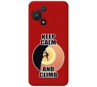 Tumundosmartphone Custodia in silicone liquido rosso per TCL 60 5G design uomo arrampicata disegni