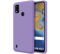 Tumundosmartphone Custodia in silicone liquido ultra morbido per ZTE Blade A51 colore viola