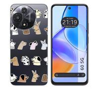 Tumundosmartphone Custodia in silicone per TCL 60 5G design cani disegni