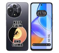 Tumundosmartphone Custodia in silicone per TCL 60 5G Design Donna Arrampicata Disegni