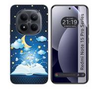 Tumundosmartphone Custodia in silicone per Xiaomi Redmi Note 15 Pro+ Plus 5G Design Libro Racconti Disegni