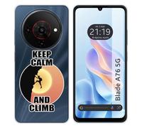 Tumundosmartphone Custodia in silicone per Zte Blade A76 5G Design Uomo Arrampicata Disegni