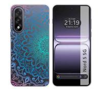 Tumundosmartphone Custodia in silicone trasparente per OnePlus Nord 5 5G design Mandala Disegni
