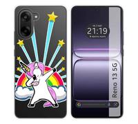 Tumundosmartphone Custodia in silicone trasparente per OnePlus Nord CE5 5G design unicorno disegni