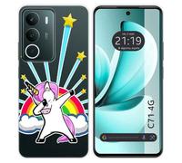 Tumundosmartphone Custodia in silicone trasparente per Realme C71 4G design unicorno disegni