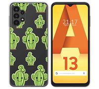 Tumundosmartphone Custodia in silicone trasparente per Samsung Galaxy A13 4G design Cactus disegni
