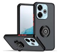 Tumundosmartphone Custodia opaca con bordo nero e anello girevole 360 per Xiaomi Poco M6 4G