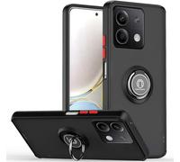 Tumundosmartphone Custodia opaca con bordo nero e anello girevole 360 per Xiaomi Redmi Note 13 Pro 5G