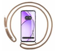 Tumundosmartphone Custodia sospesa trasparente per OPPO A80 5G con cordon cammello