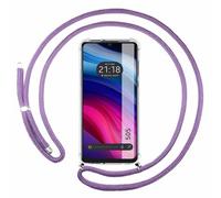 Tumundosmartphone Custodia sospesa trasparente per TCL 505 con cordone viola