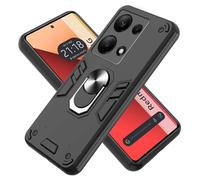 Tumundosmartphone Custodia Tough Armor con Anello Girevole Nero per Xiaomi Redmi Note 13 Pro 4G