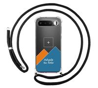 Tumundosmartphone Custodia trasparente con ciondolo per Realme 16 5G con cordino nero con disegno personalizzato