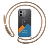 Tumundosmartphone Custodia trasparente con ciondolo per Xiaomi Redmi Note 17 Pro 5G con cordino cammello con disegno personalizzato