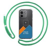Tumundosmartphone Custodia trasparente con ciondolo per Xiaomi Redmi Note 17 Pro Max 5G con cordino verde acqua, disegno personalizzato