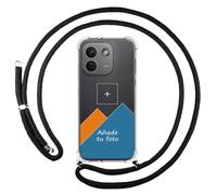 Tumundosmartphone Custodia trasparente con ciondolo per Xiaomi Redmi Note 17 Pro Max 5G con cordino nero, disegno personalizzato