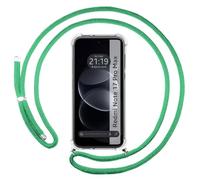 Tumundosmartphone Custodia trasparente con ciondolo per Xiaomi Redmi Note 17 Pro MAX 5G con cordoncino, verde acqua
