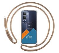 Tumundosmartphone Personalizza la tua custodia sospesa trasparente per Vivo Y19s con cordon cammello disegno personalizzato