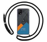 Tumundosmartphone Personalizzare Tu Cover Ciondolo Trasparente per Tcl 408 Con Cordino Nero Disegno Personalizzata