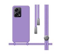 Tumundosmartphone Cover Silicone Liquido Con Cordino per Xiaomi Redmi Note 12 Pro + Plus 5G Colore Viola