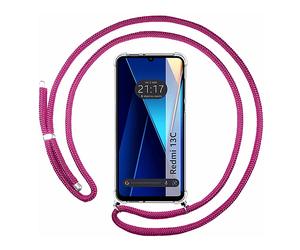 TUMUNDOSMARTPHONE Protettiva TMS128262 Custodia per Xiaomi Redmi 13C, Fucsia/Rosa/Trasparente