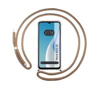 Tumundosmartphone Custodia sospesa trasparente per Oneplus Nord N20 SE con cordon cammello