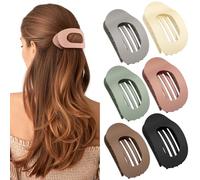 Tumurup Mollettone Capelli Donna 6 Pezzi | Pinza Capelli Donna Antiscivolo & Eleganti | Hair Clip Piatto Stile Francese per Tutto il Giorno | 6 Colori Moda