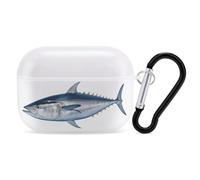 Tuna Thunnus AirPods Pro 2, custodia protettiva rigida antiurto per donne e uomini, compatibile con custodia Airpod Pro di 2a/1a generazione con portachiavi, bianco