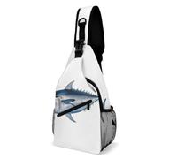 Tuna Thunnus - Borsa a tracolla unisex, regolabile, piccola borsa a tracolla per escursioni e viaggi