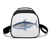 Tuna Thunnus - Borsa termica per il pranzo, piccola borsa termica con tracolla regolabile, riutilizzabile, per lavoro, picnic, viaggi