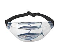Tuna Thunnus Marsupio da uomo e da donna, alla moda, borsa a tracolla con tracolla regolabile, impermeabile, per viaggi, escursionismo, sport, nero, taglia unica, Nero , Taglia unica
