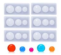 TuNan - Stampi a sfera in resina per perline e silicone per epossidica, per collane, ciondoli, orecchini e portachiavi