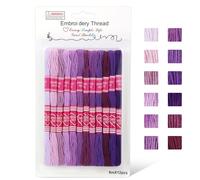 Tundi Filo da ricamo, 12 fili di filo da ricamo della serie viola, filo per punto croce, per braccialetti e ricami